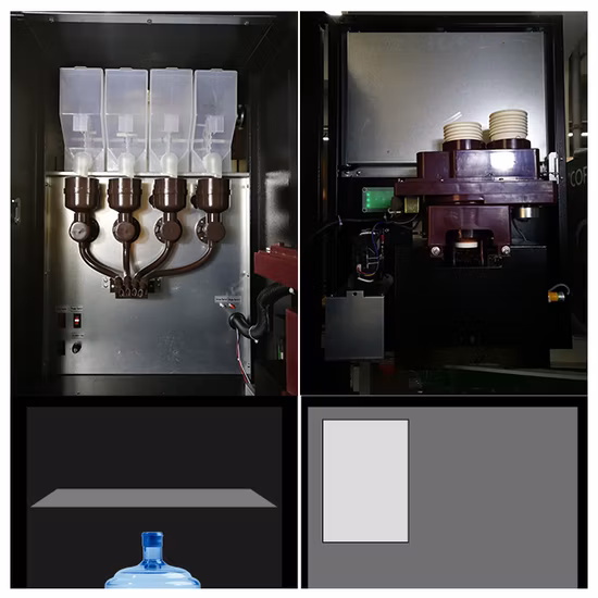 GS Professional OEM/ODM Máquina de venda automática de café cappuccino totalmente automática e operada por moeda e fabricação de máquina de venda automática de café com tela sensível ao toque